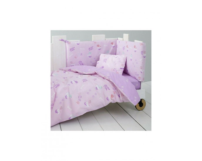 Σετ Σεντόνια Κούνιας 120X170 - Baby Roar Lilac Nima Home ΣΕΝΤΟΝΑΚΙΑ