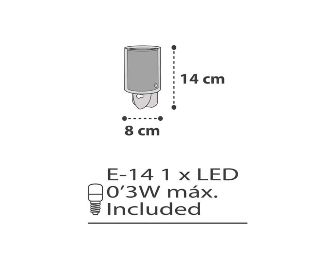 Clouds Gray φωτιστικό νύκτας πρίζας LED (41415E) 