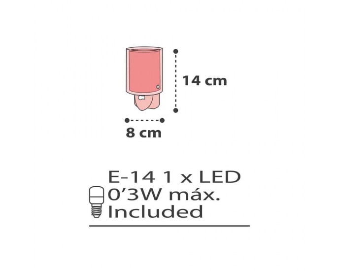 Clouds Pink φωτιστικό νύκτας πρίζας LED (41415S) 