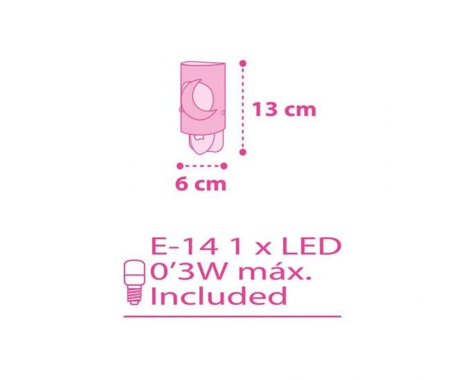 MoonLight Pink LED νυκτός πρίζας (63235LS) 