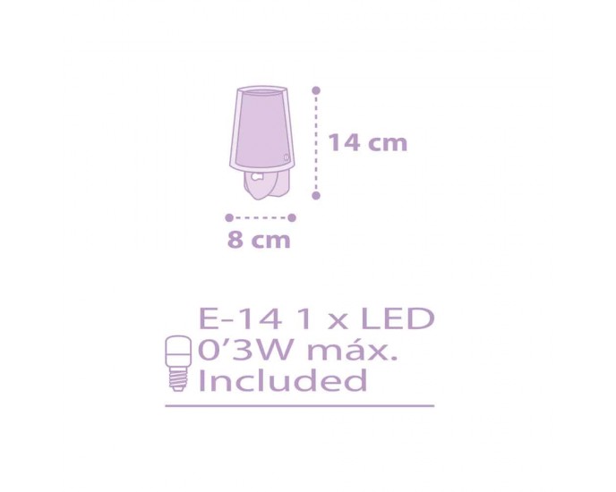 Stars Lilac παιδικό φωτιστικό νύκτας πρίζας LED (81215L) ΠΑΙΔΙΚΑ