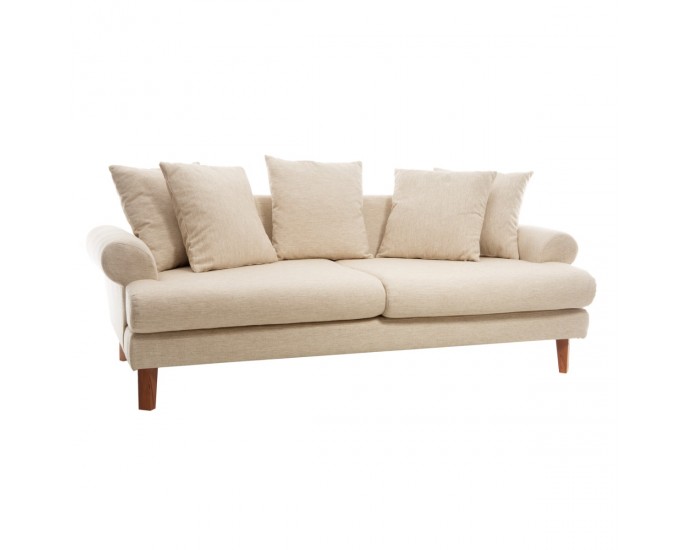 Artekko Uk Sofa Καναπές Τριθέσιος Υφασμάτινος Μπεζ (210x100x75)cm ΚΑΝΑΠΕΔΕΣ