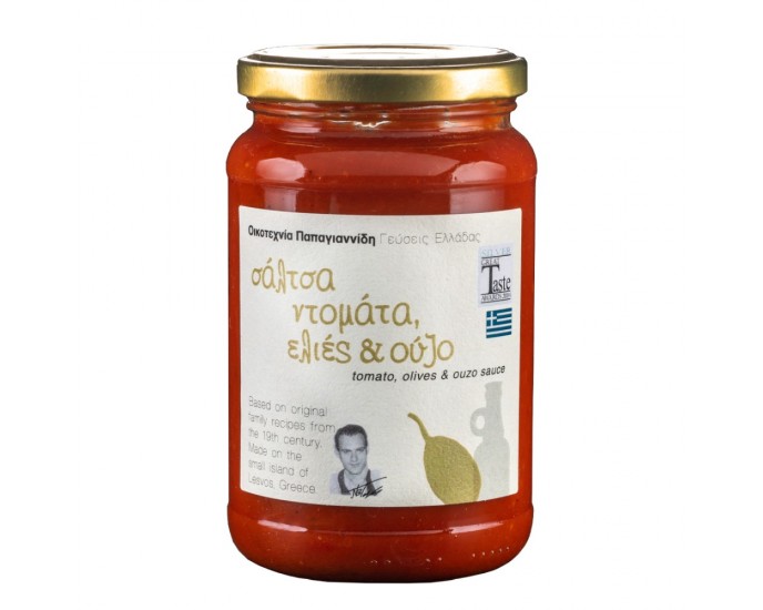 Papayiannides: Flavors of Greece - Tomato, Olives  Ouzo Sauce (Glass Jar - 380g)