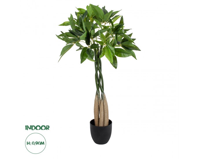 GloboStar® Artificial Garden PACHIRA GLABRA 20427 Τεχνητό Διακοσμητικό Φυτό Παχίρα της Τύχης Υ90cm 