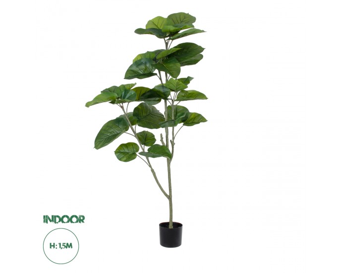 GloboStar® Artificial Garden FICUS RELIGIOSA TREE 20378 Τεχνητό Διακοσμητικό Φυτό Ιερή Συκή Υ150cm 