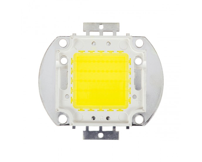 GloboStar® 73762 Υψηλής Ισχύος COB LED BRIDGELUX 50W 32V 5000lm Ψυχρό Λευκό 6000K Μ5.6 x Π5.2 x Υ0.6cm 