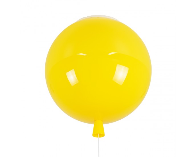 GloboStar® BALLOON 00651 Μοντέρνο Παιδικό Φωτιστικό Οροφής Μονόφωτο Κίτρινο Πλαστικό Μπάλα Φ30 x Υ33cm