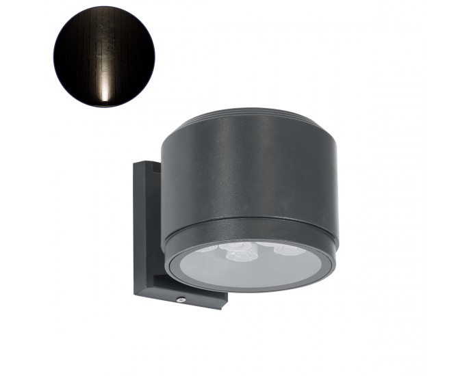 GloboStar® WALLLIGHT-GONA 90484 Φωτιστικό Τοίχου - Απλίκα LED 24W 2280lm 5° DC 24V Αδιάβροχο IP67 Μ13 x Π16.5 x Υ5cm Φυσικό Λευκό 4500K - Γκρι Ανθρακί - 3 Years Warranty ΦΩΤΙΣΤΙΚΑ ΤΟΙΧΟΥ-ΑΠΛΙΚΕΣ