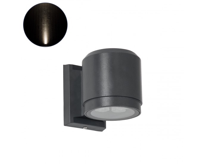 GloboStar® WALLLIGHT-SONA 90482 Φωτιστικό Τοίχου - Απλίκα LED 12W 1140lm 5° DC 24V Αδιάβροχο IP67 Μ9.5 x Π13 x Υ11cm Φυσικό Λευκό 4500K - Γκρι Ανθρακί - 3 Years Warranty ΦΩΤΙΣΤΙΚΑ ΤΟΙΧΟΥ-ΑΠΛΙΚΕΣ