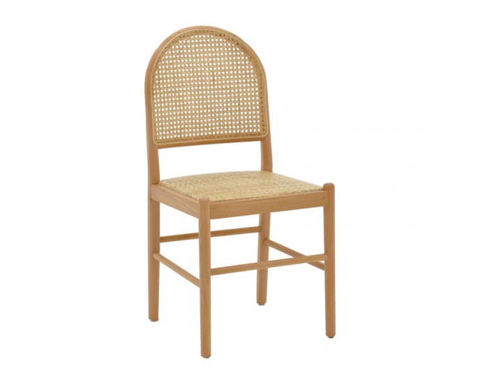 Καρέκλα Alessia pakoworld ξύλο οξιάς-rattan φυσικό 43x40x89εκ 