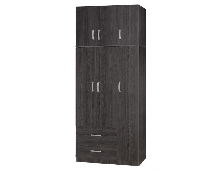 Ντουλάπα τρίφυλλη και πατάρι Zelia pakoworld wenge 90x42x180εκ. ΝΤΟΥΛΑΠΕΣ