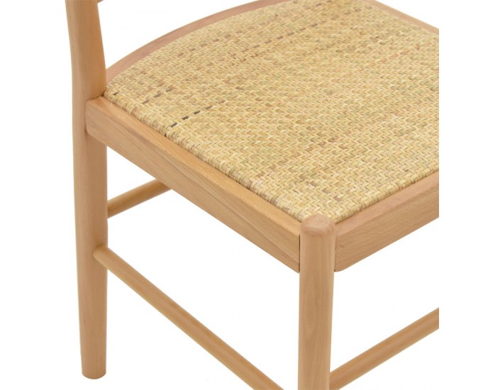 Καρέκλα Alessia pakoworld ξύλο οξιάς-rattan φυσικό 43x40x89εκ 