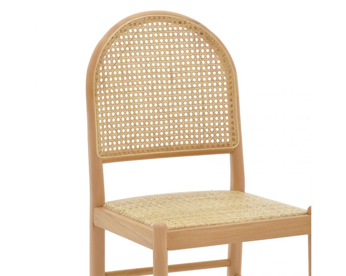 Καρέκλα Alessia pakoworld ξύλο οξιάς-rattan φυσικό 43x40x89εκ 