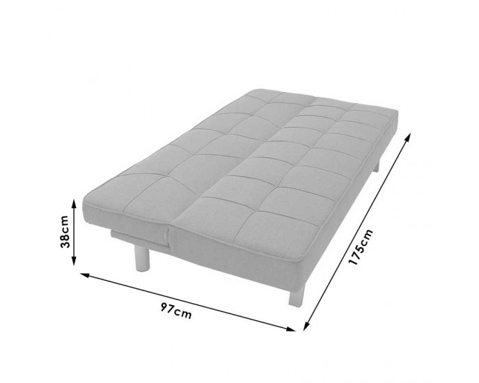 Καναπές-κρεβάτι Travis pakoworld 3θέσιος με ύφασμα μπεζ 175x83x74εκ