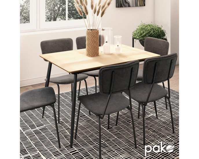 Τραπέζι Shazam pakoworld MDF επεκτεινόμενο χρώμα sonoma 120-160x80x76εκ