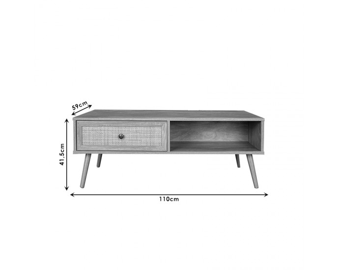 Τραπέζι σαλονιού Oslo pakoworld sonoma 110x59x41,5εκ