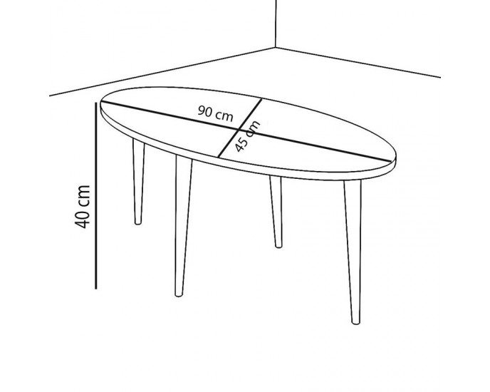 Τραπέζι σαλονιού Barton pakoworld sonoma-καφέ 90x45x40εκ