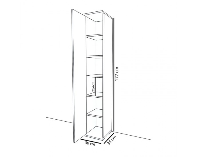 Ντουλάπι-στήλη Juan pakoworld λευκό 30x35x177εκ