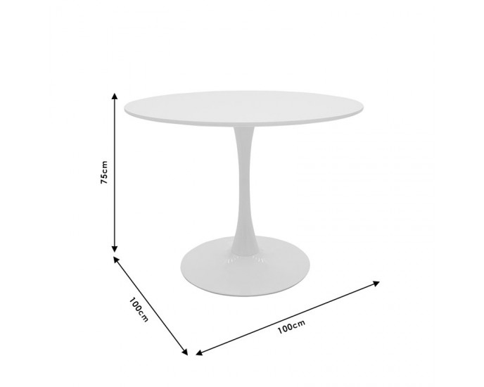 Τραπέζι Balou pakoworld MDF μαύρο Φ100x75εκ