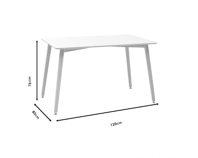 Τραπέζι Cuba pakoworld MDF sonoma-μαύρο 120x80x76εκ