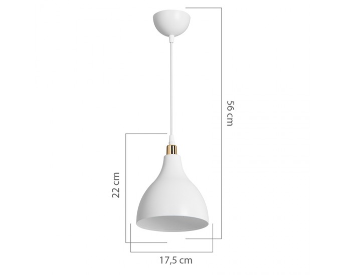 Φωτιστικό οροφής μονόφωτο Lofty pakoworld Ε27 λευκό Φ18x56εκ