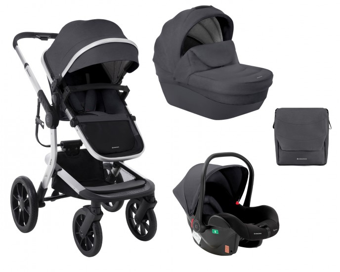 Stroller 3in1 with plastic carrycot Irene Dark Grey 2024 ΠΟΛΥΚΑΡΟΤΣΙΑ