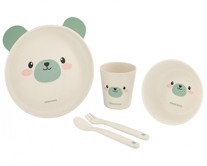 Tableware bamboo set Bear Mint