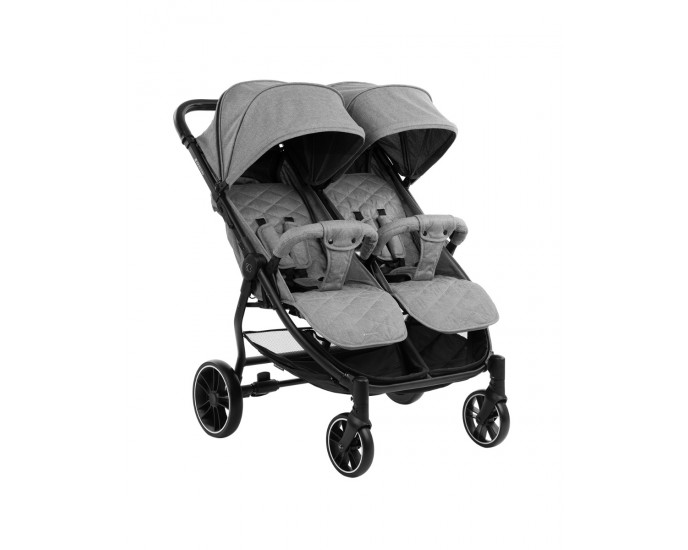 Twin stroller Happy 2 Light Grey 2023