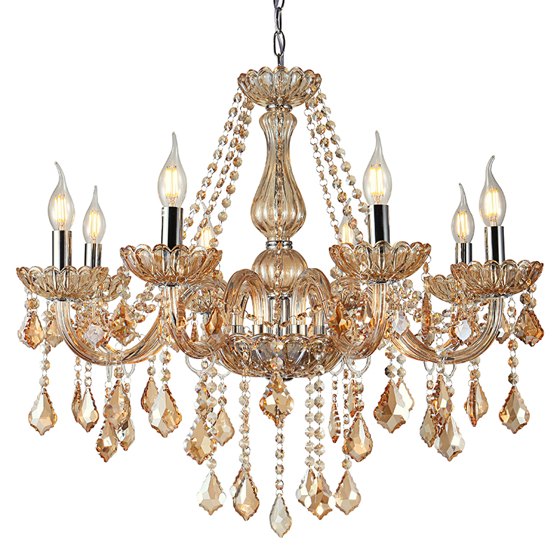 Artekko Chandelier Tara Πολυέλαιος 8φωτος Μελί Κρύσταλλο (70x70x70)cm