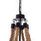 Artekko Hemp Rope Φωτιστικό Οροφής 6φωτο (Ε14) με Μαύρο Μέταλλο/Σχοινί (90x90x80)cm