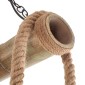 Artekko Hemp Rope Φωτιστικό Οροφής 6φωτο (Ε27) με Μαύρο Μέταλλο/Ξύλο/Σχοινί (80x10x130)cm