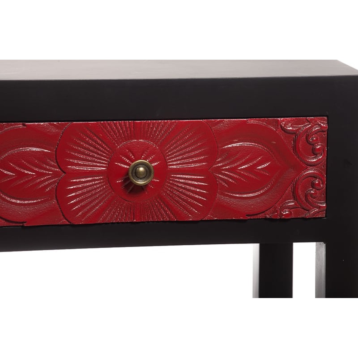 Artekko Chinoise Handmade Flower Bed Side Table with 1 Drawer (47x34x50)