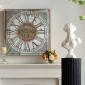 Artekko Clock Ρολόι Τοίχου με Καθρέφτη MDF Γυαλί Χρυσό Ασημί (81.8x10.2x81.8)cm