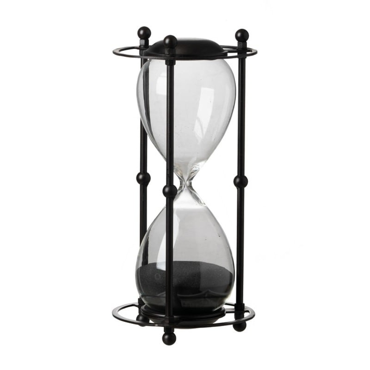 Artekko Hourglass Κλεψύδρα Διακοσμητική σε Μεταλλική Βάση Μαύρη (15.8x15.8x33)cm