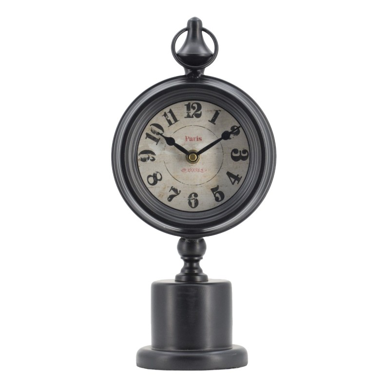 Artekko Clock Ρολόι Επιτραπέζιο Μεταλλικό Μαύρο (15.5x10.9x37.1)cm