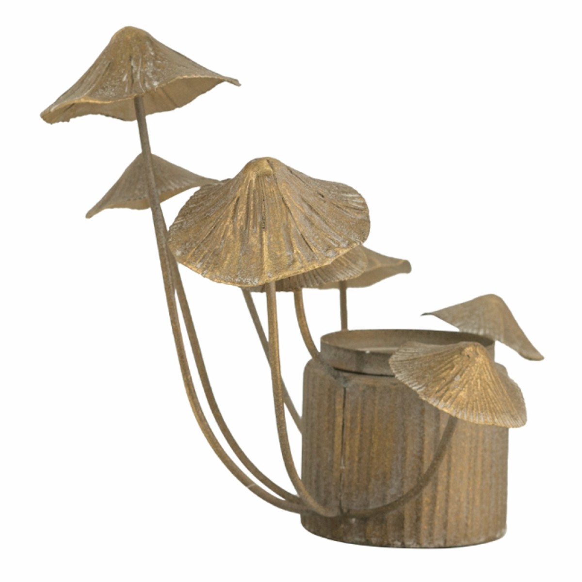 Artekko Mushroom Κηροπήγιο Μέταλλο Χρυσό (28x23x24.5)cm