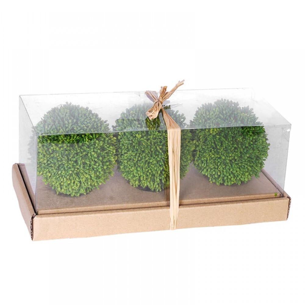 Artekko Boxwood Τεχνητή Μπάλα Πύξος Πλαστικό Πράσινο (10.2x10.2x10.2)cm Σετ/3