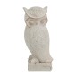 Artekko Owl Διακοσμητική Κουκουβάγια Ρητίνη Λευκή Πατίνα (10.5x9.5x20)cm