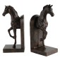 Artekko Bookends Βιβλιοστάτες Άλογα Ρητίνη Καφέ (12.7x10.2x26.7)cm Σετ/2