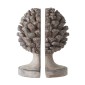 Artekko Pine Cone Βιβλιοστάτες Κουκουνάρα Ρητίνης Γκρι (23.5x18.5x15.5)cm Σετ/2