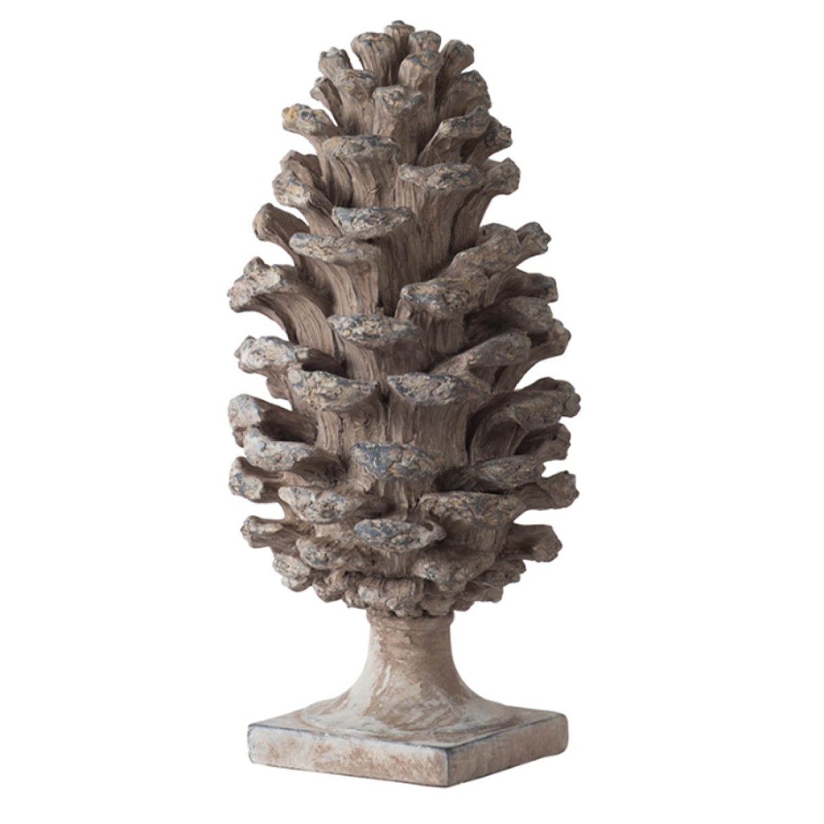 Artekko Pine Cone Διακοσμητικό Γλυπτό Κουκουνάρα Ρητίνης Γκρι (18x18x36)cm Σετ/2