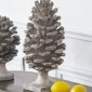 Artekko Pine Cone Διακοσμητικό Γλυπτό Κουκουνάρα Ρητίνης Γκρι (18x18x36)cm Σετ/2