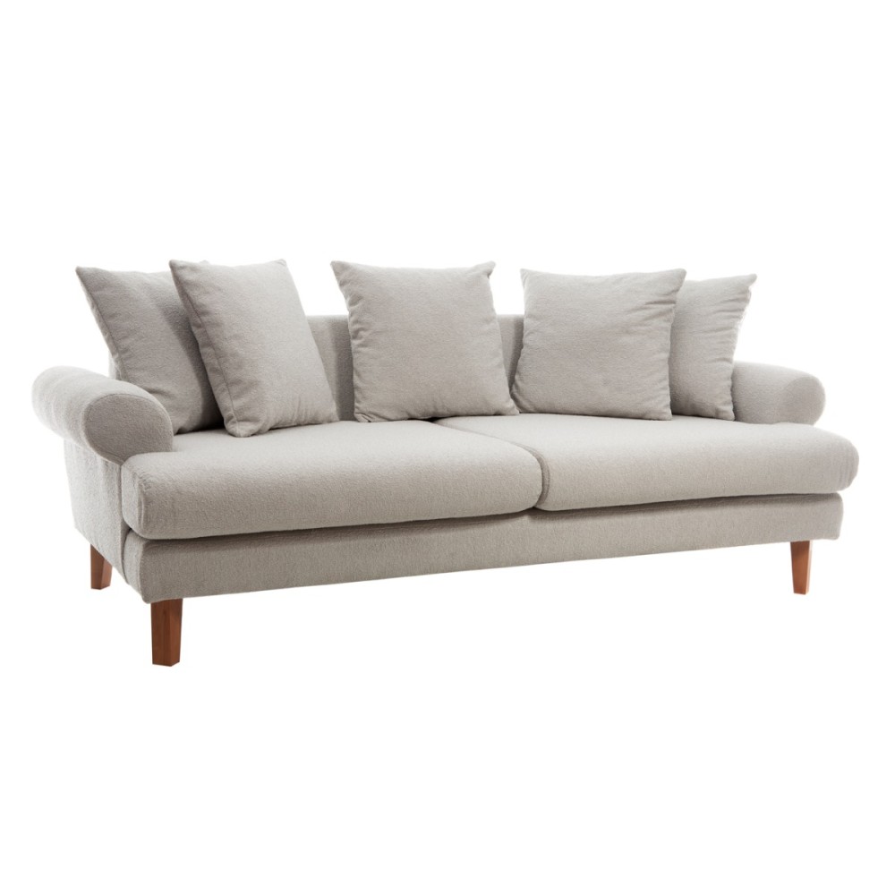 Artekko Uk Sofa Καναπές Τριθέσιος Υφασμάτινος Γκρι (210x100x75)cm