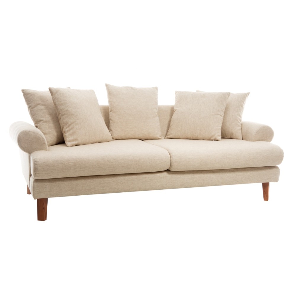 Artekko Uk Sofa Καναπές Τριθέσιος Υφασμάτινος Μπεζ (210x100x75)cm