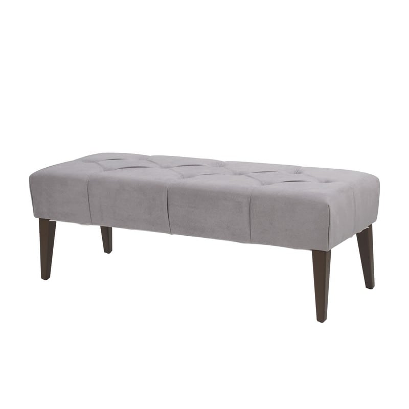 Artekko Bench Ταμπουρέ Ύφασμα Ξύλο Γκρι Καφέ (122x47x43)cm