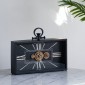 Artekko Clock Ρολόι Επιτραπέζιο με Μηχανισμό Μέταλλο Γυαλί Μαύρο Λευκό (45x8x33)cm