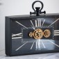 Artekko Clock Ρολόι Επιτραπέζιο με Μηχανισμό Μέταλλο Γυαλί Μαύρο Λευκό (45x8x33)cm