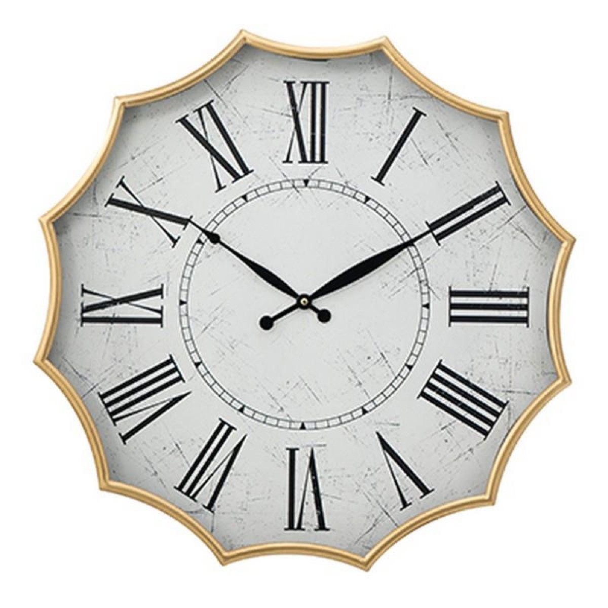 Artekko Clock Ρολόι Τοίχου Μέταλλο Γυαλί Χρυσό (60x60x6)cm