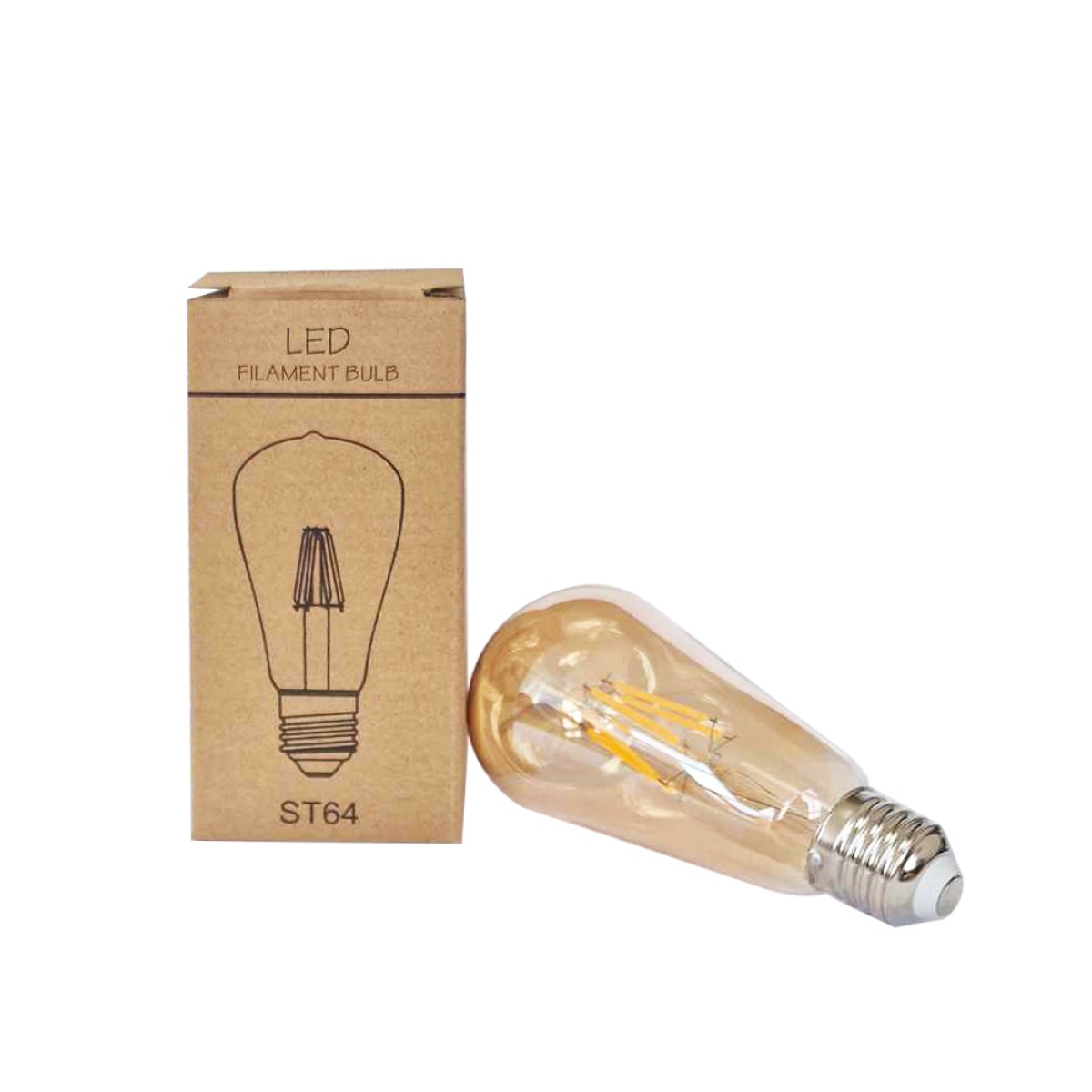 Artekko Filament Bulb Λάμπα LED ST64 6W 2700K 85-265V E27 Amber (6x6x14))cm