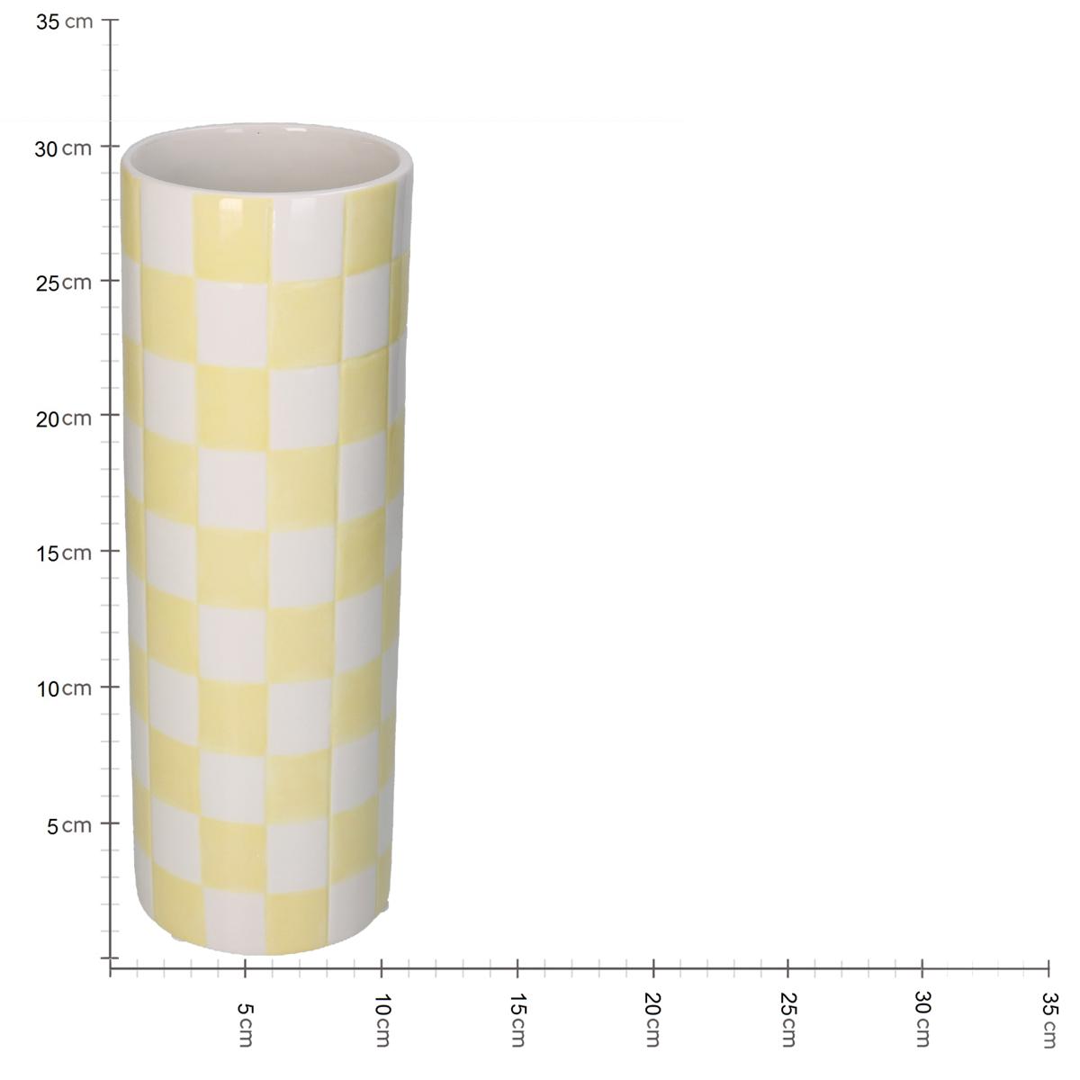 Βάζο ArteLibre Σκακιέρα Κίτρινο Δολομίτης 10.7x10.7x30.7cm